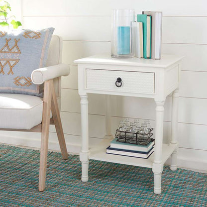 Safavieh - Haines 1Drw Accent Table - White - ACC5720D veiw 2