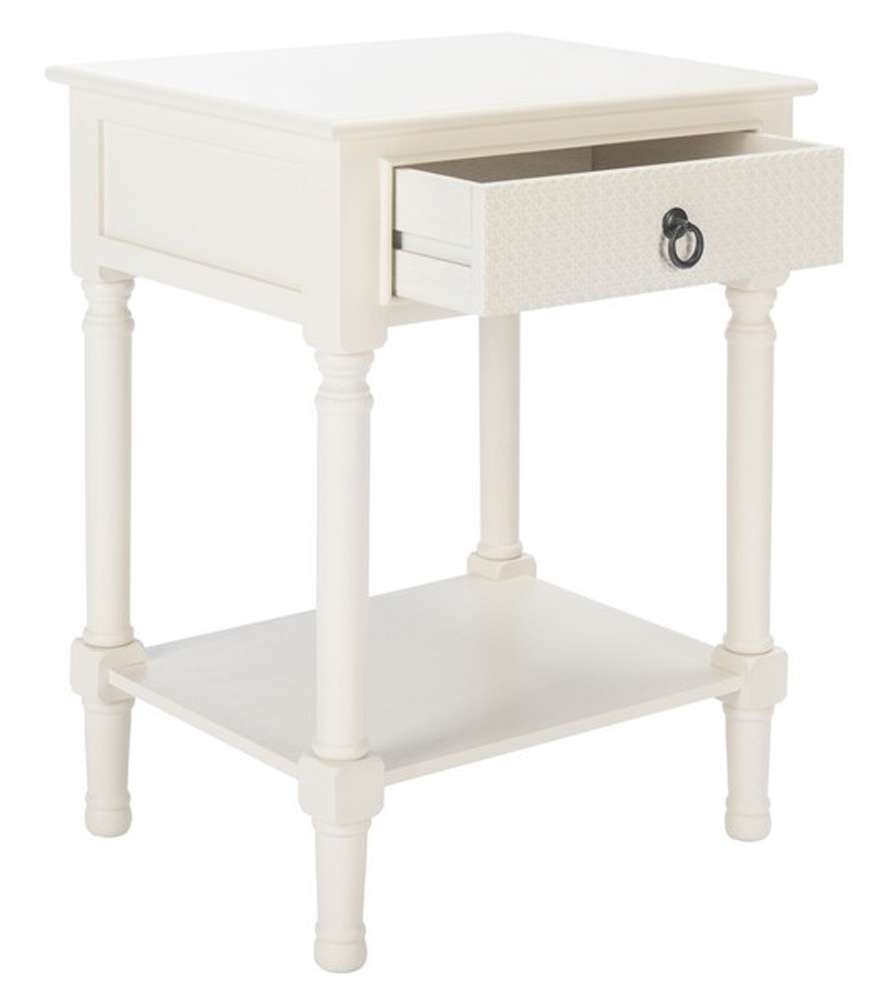Safavieh - Haines 1Drw Accent Table - White - ACC5720D veiw 4