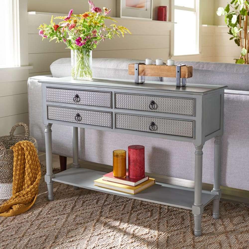Safavieh - Haines 4Drw Console Table - Distressed - Grey - CNS5728B veiw 2