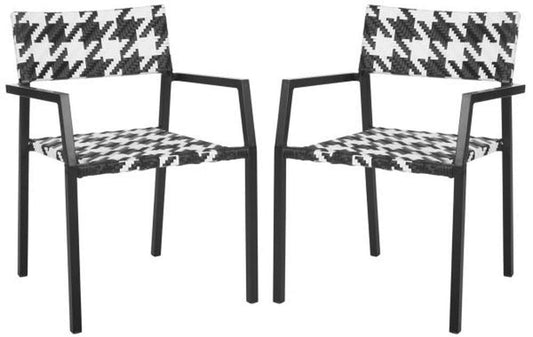 Safavieh - Halden Stackable Chair - White - Black  (Set of 2) - PAT4001A-SET2 veiw 1