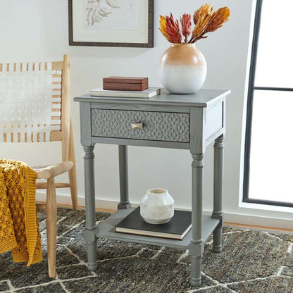 Safavieh - Halton 1Drw Accent Table - Distressed - Grey - ACC5712D veiw 2