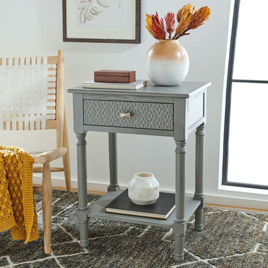 Safavieh - Halton 1Drw Accent Table - Distressed - Grey - ACC5712D veiw 2