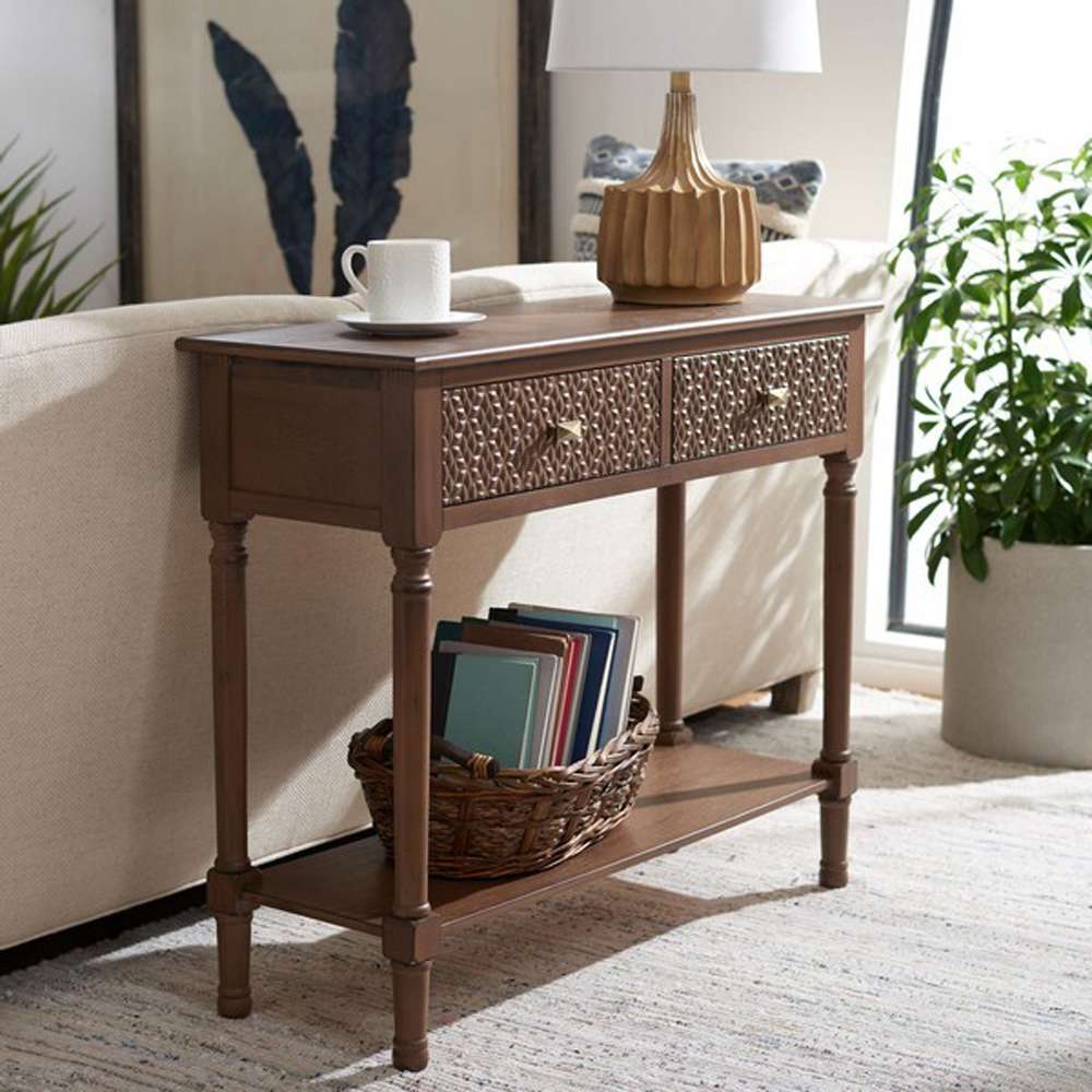 Safavieh - Halton 2Drw Console Table - Brown - CNS5718C veiw 2
