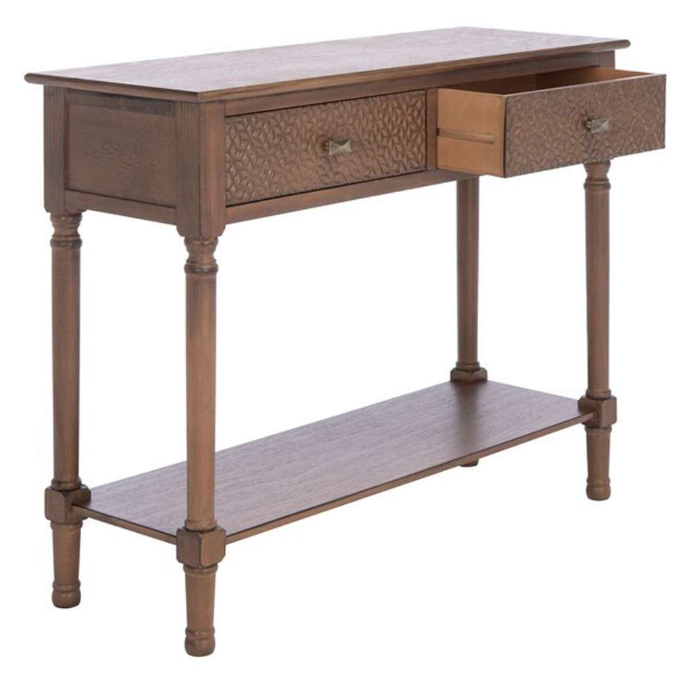 Safavieh - Halton 2Drw Console Table - Brown - CNS5718C veiw 4