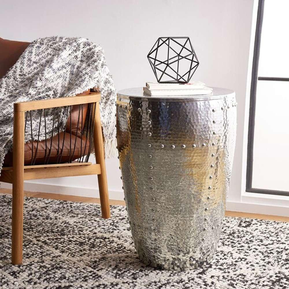Safavieh - Hammersmith Metal Table Stool - Silver - FOX5514A veiw 2
