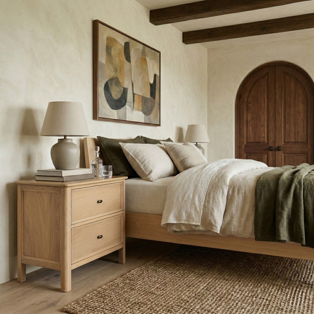 Safavieh - Hannaleigh 2 Drawer Wood Nightstand / Oak - SFV2230B view 2