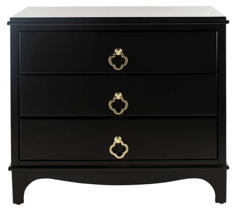 Safavieh - Hannon Nightstand - Black - Brass - FOX6306B veiw 1