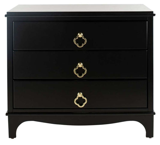 Safavieh - Hannon Nightstand - Black - Brass - FOX6306B veiw 1
