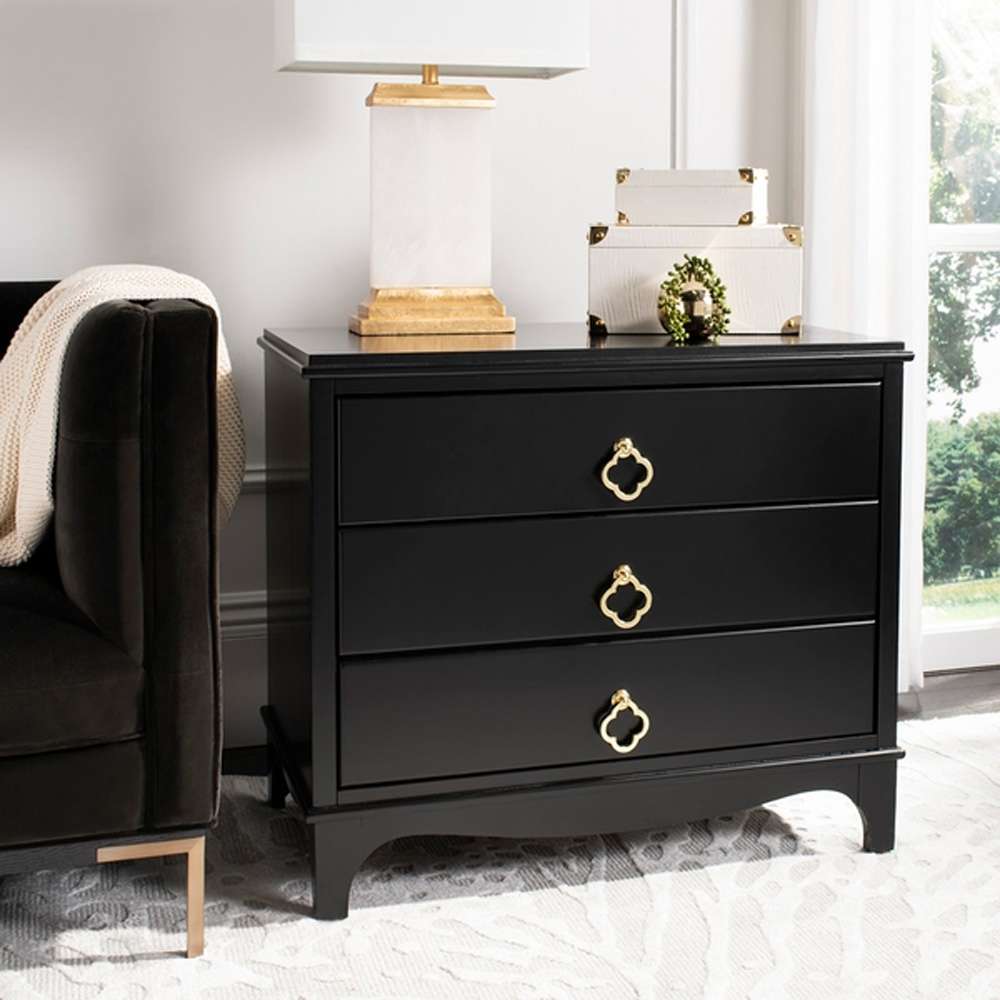 Safavieh - Hannon Nightstand - Black - Brass - FOX6306B veiw 2