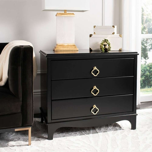 Safavieh - Hannon Nightstand - Black - Brass - FOX6306B veiw 2