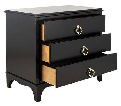 Safavieh - Hannon Nightstand - Black - Brass - FOX6306B veiw 3