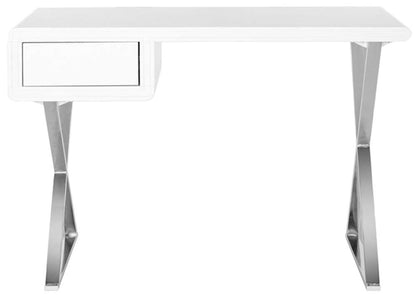 Safavieh - Hanover Desk - White - Chrome - FOX2207A view 1