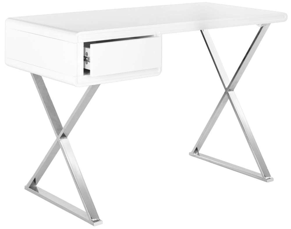 Safavieh - Hanover Desk - White - Chrome - FOX2207A veiw 3