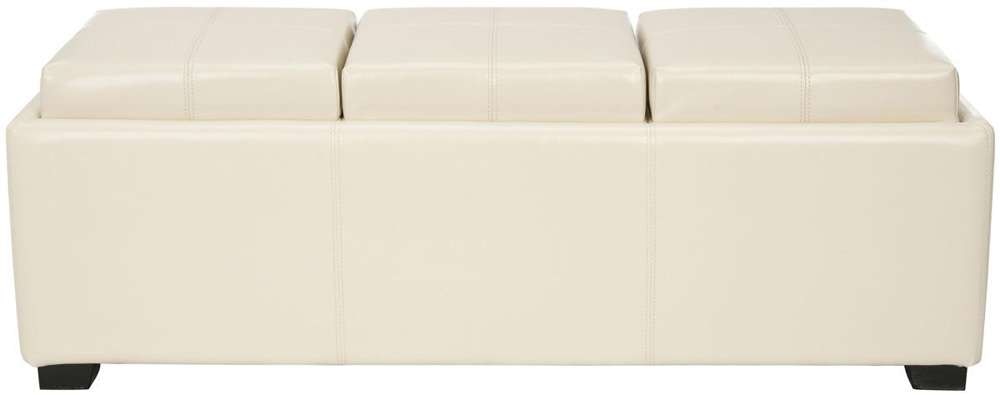 Safavieh - Harrison Triple Tray Ottoman - Flat Cream - HUD8235K veiw 1