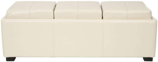 Safavieh - Harrison Triple Tray Ottoman - Flat Cream - HUD8235K veiw 1