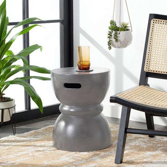 Safavieh - Haruki In/Outdoor Accent Stool - Dark Grey - VNN1006A veiw 2