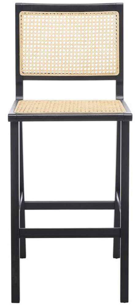 Safavieh - Couture - Hattie French Cane Barstool - Black - Natural - SFV4140A veiw 1
