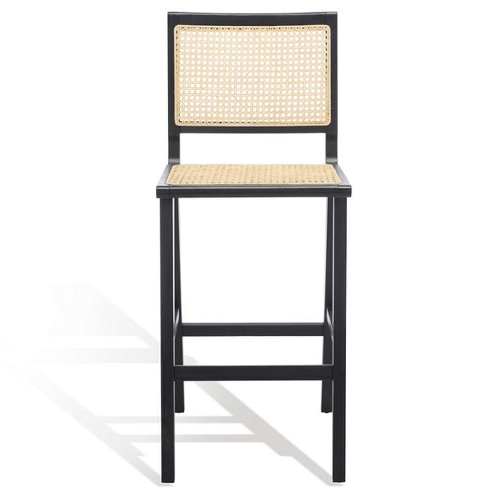 Safavieh - Couture - Hattie French Cane Barstool - Black - Natural - SFV4140A veiw 2