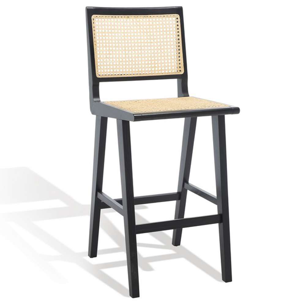 Safavieh - Couture - Hattie French Cane Barstool - Black - Natural - SFV4140A veiw 4