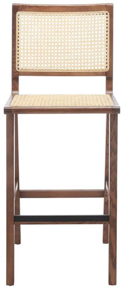Safavieh - Couture - Hattie French Cane Barstool - Walnut - Natural - SFV4140D veiw 1