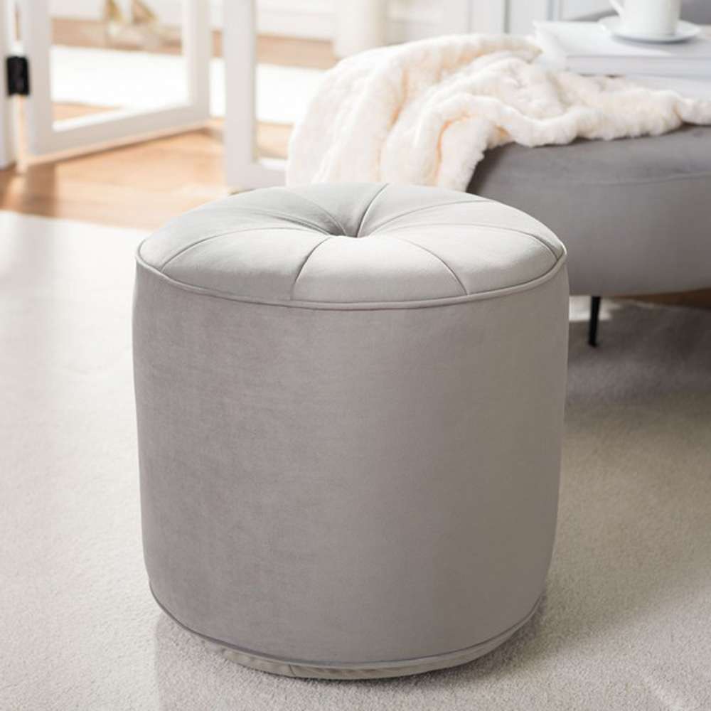 Safavieh - Hawkem Cylinder Ottoman - Light Grey - OTT4502B veiw 2
