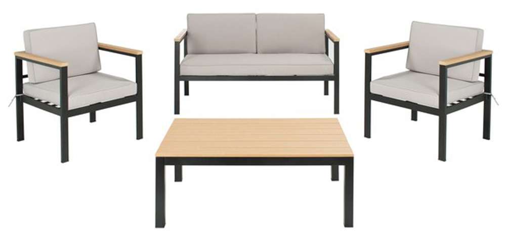 Safavieh - Hendor 4 Pc Living Set - Black - Grey - PAT7525A veiw 1