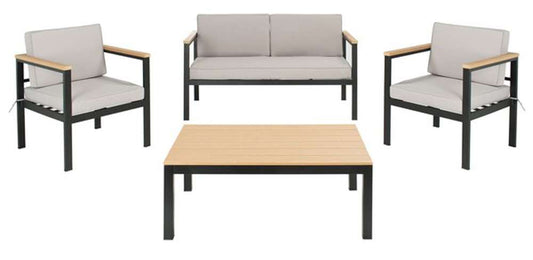 Safavieh - Hendor 4 Pc Living Set - Black - Grey - PAT7525A veiw 1