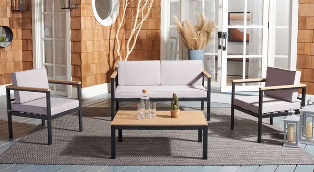 Safavieh - Hendor 4 Pc Living Set - Black - Grey - PAT7525A veiw 3