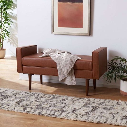 Safavieh - Henri Midcentury Bench - Light Brown - Walnut - BCH6303D veiw 2