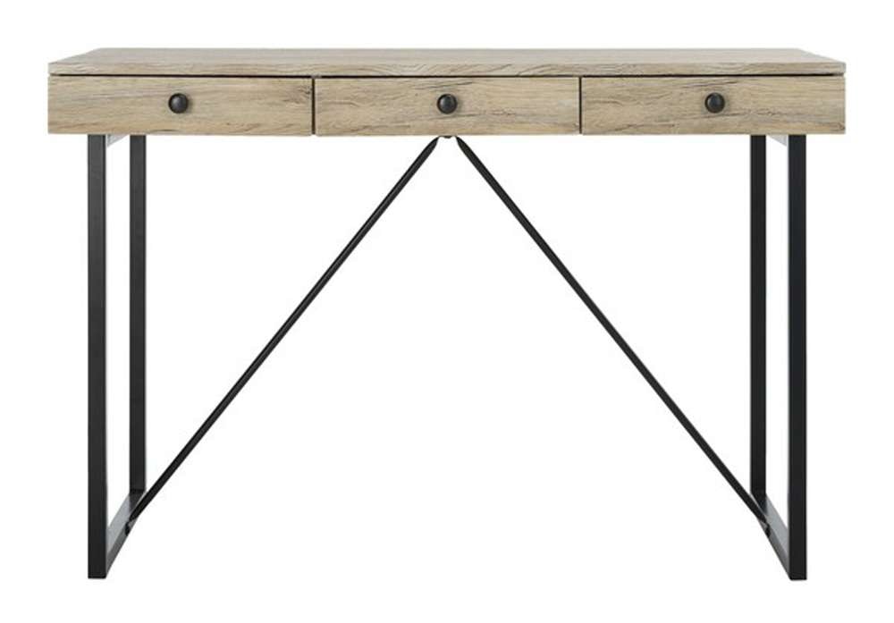 Safavieh - Hilton 3 Drawer Desk - Rustic Brown - Black - DSK2206A veiw 2