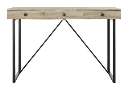 Safavieh - Hilton 3 Drawer Desk - Rustic Brown - Black - DSK2206A veiw 2
