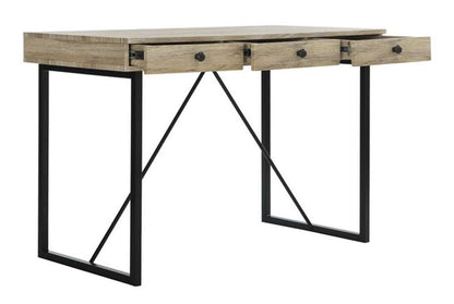 Safavieh - Hilton 3 Drawer Desk - Rustic Brown - Black - DSK2206A veiw 4