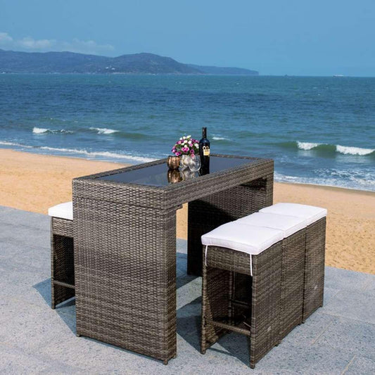 Safavieh - Horus Dining Set - Grey Brown - White - PAT7502C veiw 2