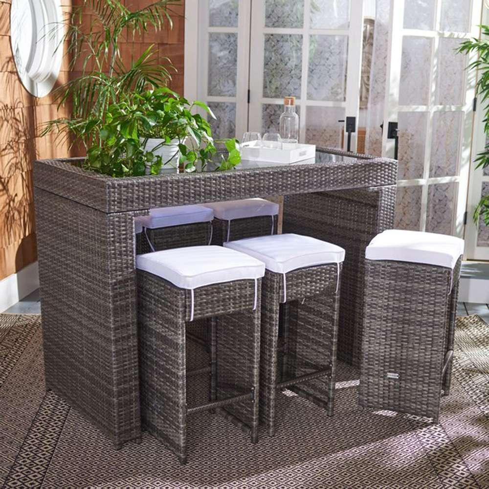 Safavieh - Horus Dining Set - Grey Brown - White - PAT7502C veiw 3