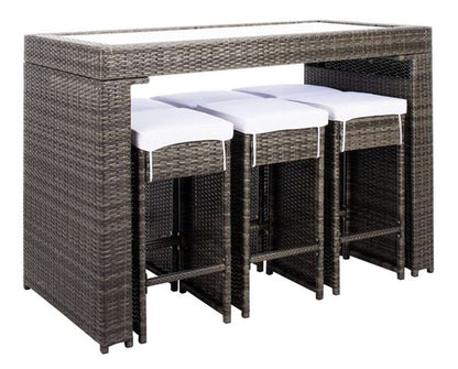 Safavieh - Horus Dining Set - Grey Brown - White - PAT7502C veiw 4