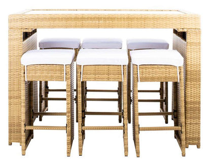 Safavieh - Horus Dining Set - Natural - White - PAT7502D veiw 1