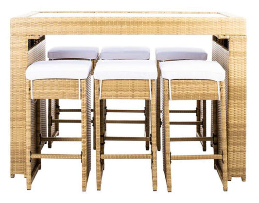 Safavieh - Horus Dining Set - Natural - White - PAT7502D veiw 1