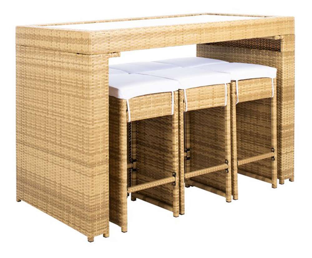 Safavieh - Horus Dining Set - Natural - White - PAT7502D veiw 4