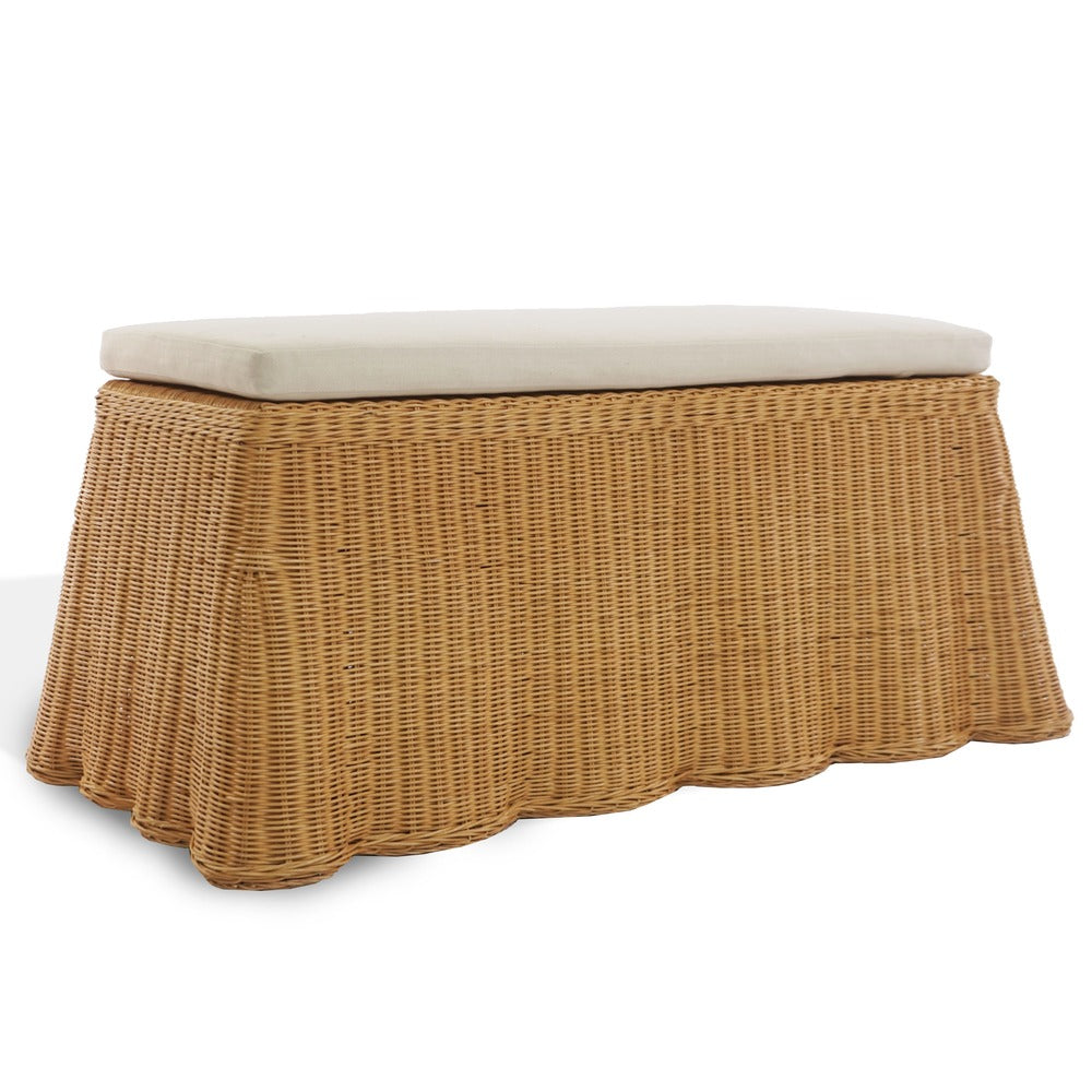 Safavieh - Hylda Rattan Bench / Natural / White - CWK3034A view 2