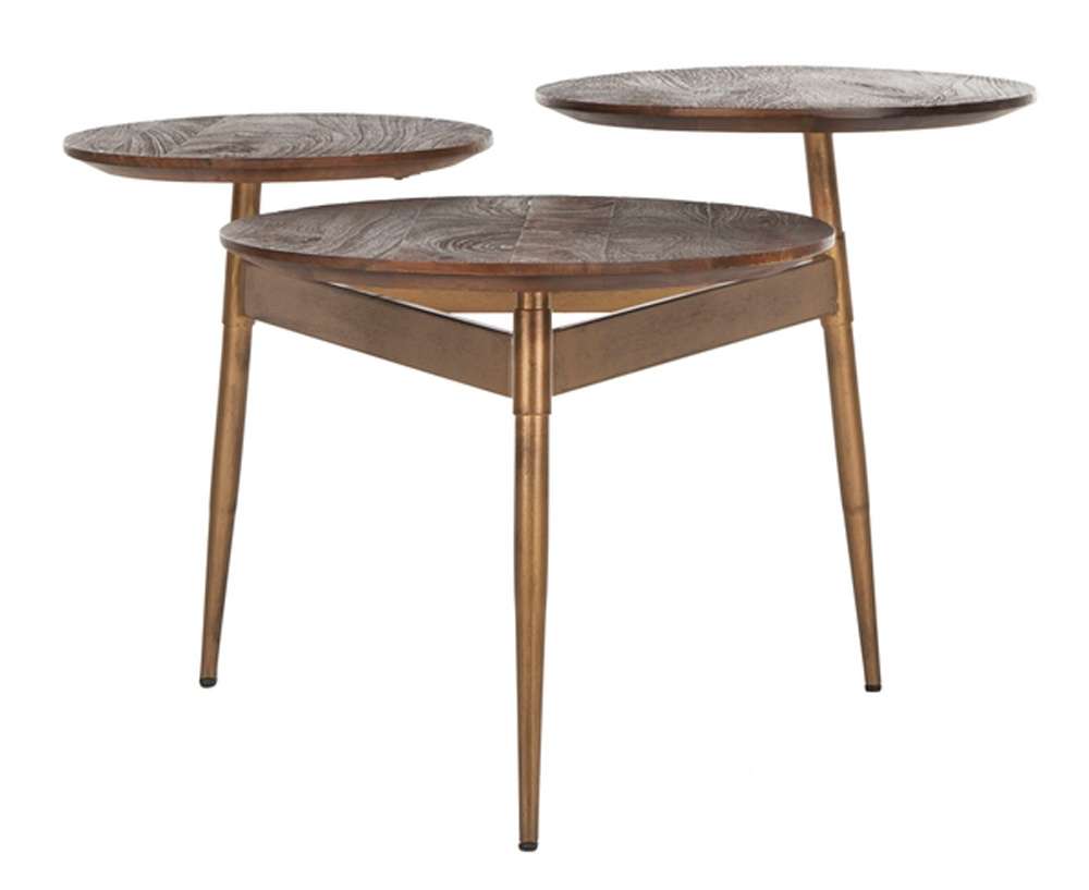 Safavieh - Ian 3 Circle Accent Table - Rustic Honey - Gold - ACC3702A veiw 1