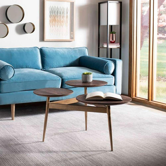 Safavieh - Ian 3 Circle Accent Table - Rustic Honey - Gold - ACC3702A veiw 2