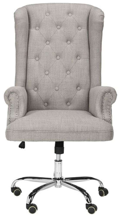 Safavieh - Ian Tufted Swivel Office Chair - Grey - Chrome - OCH4504A veiw 2