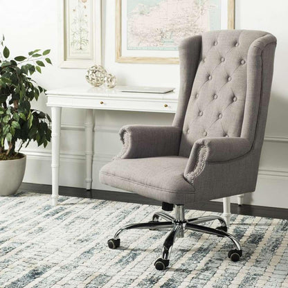 Safavieh - Ian Tufted Swivel Office Chair - Grey - Chrome - OCH4504A veiw 3