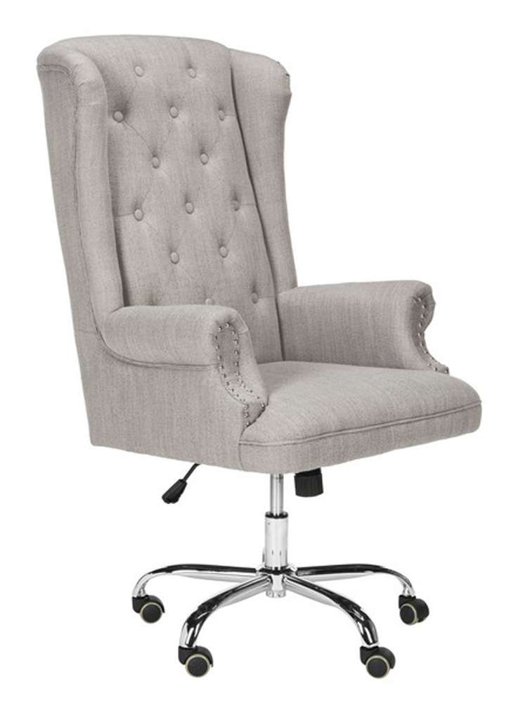 Safavieh - Ian Tufted Swivel Office Chair - Grey - Chrome - OCH4504A veiw 4