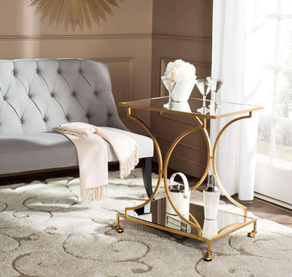 Safavieh - Ignatius Bar Cart - Gold - Mirror - FOX2555B veiw 2