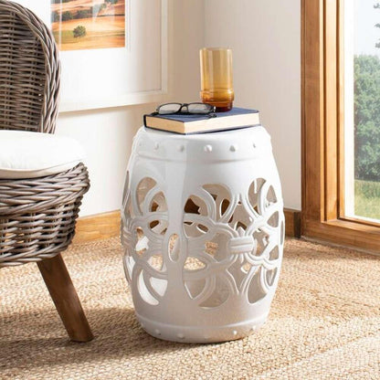 Safavieh - Imperial Vine Garden Stool - Antique White - ACS4539A veiw 2
