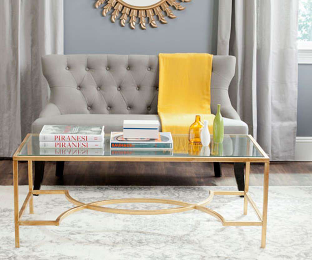 Safavieh - Inga Coffee Table - Gold - Clear - FOX2543A veiw 2
