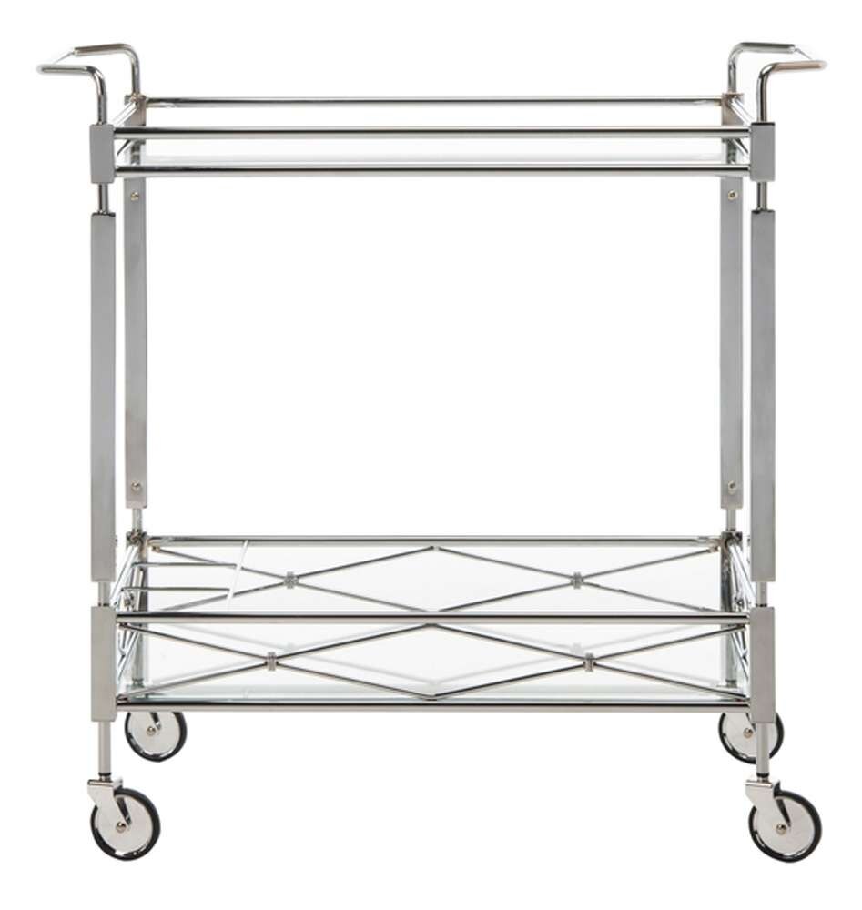 Safavieh - Ingrid 2 Tier Bar Cart - Chrome - Glass - BCT8000A veiw 1