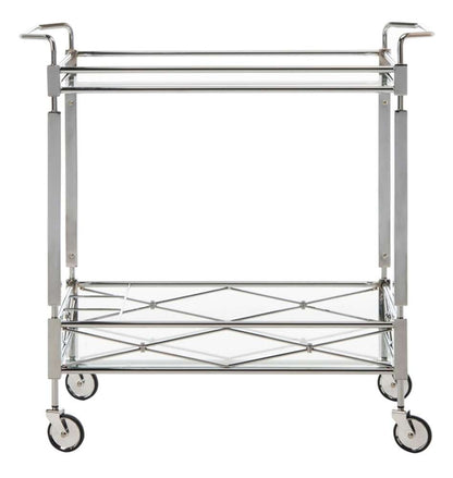 Safavieh - Ingrid 2 Tier Bar Cart - Chrome - Glass - BCT8000A veiw 1