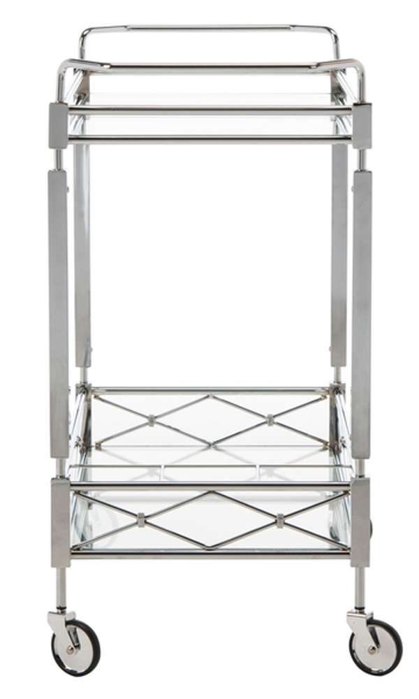 Safavieh - Ingrid 2 Tier Bar Cart - Chrome - Glass - BCT8000A veiw 4